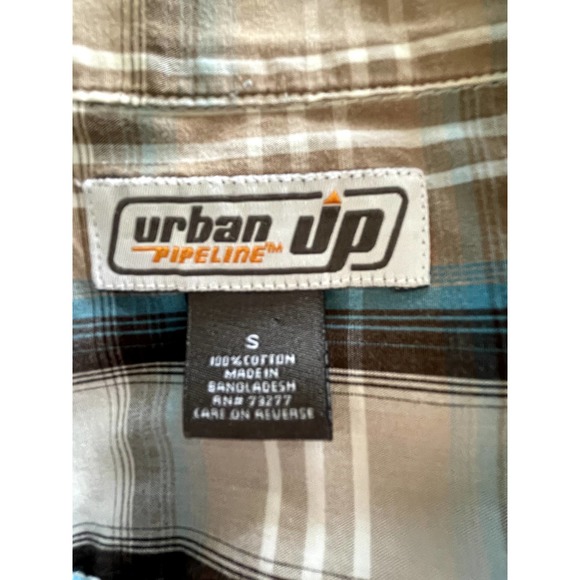 Urban Pipeline Short Sleeve Men's Button Up Plaid Shirt Size Small - Picture 4 of 4